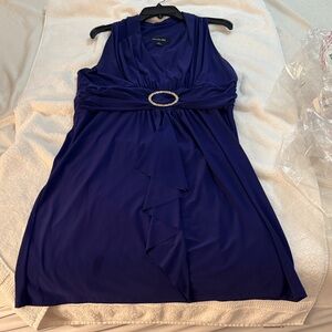 Scarlett Nite Royal Blue Midi Dress with Belt Detail